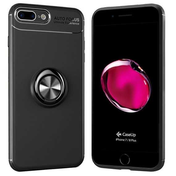 Apple iPhone 7 Plus CaseUp Finger Ring Holder Kılıf Siyah 1